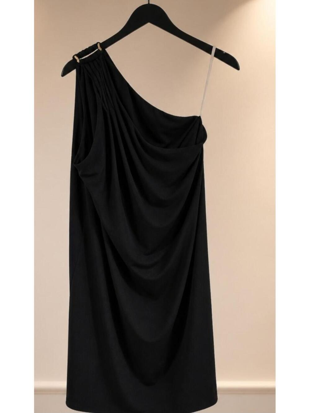 Tommy Bahama One Shoulder Short Black Dress Size M/M NWT